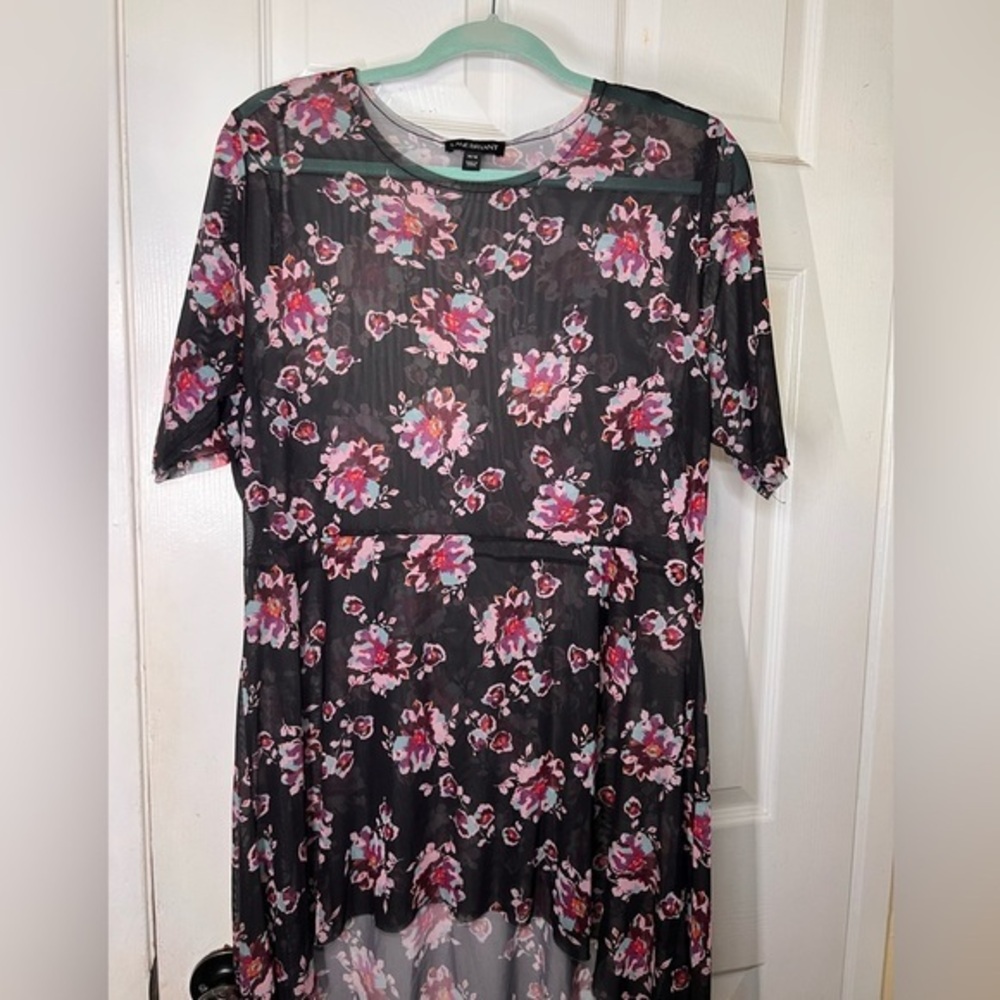 Lane Bryant sheer floral print peplum top